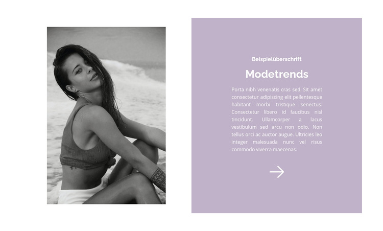 Modetrends am Strand Website-Vorlage