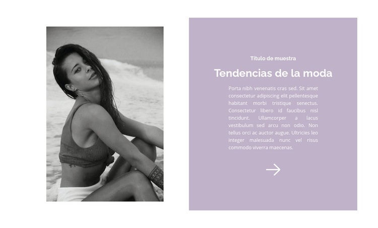 Tendencias de la moda de playa Maqueta de sitio web