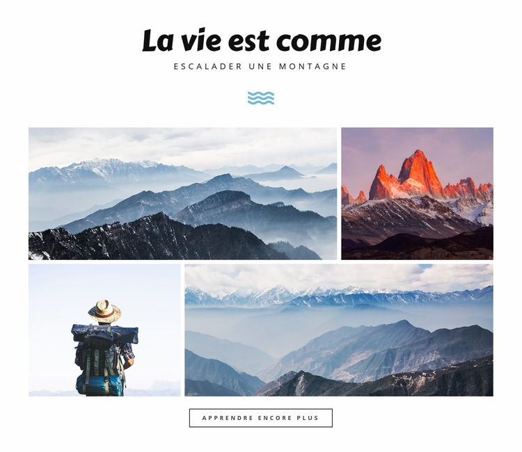 La vie est comme Maquette de site Web