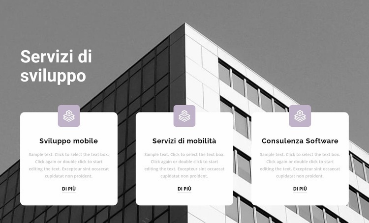 Tre punti al lavoro Mockup del sito web