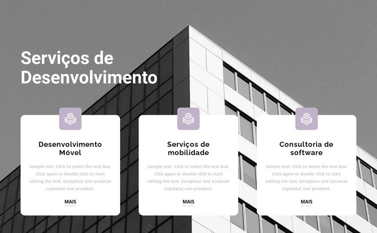 Três pontos em ação Construtor de sites HTML