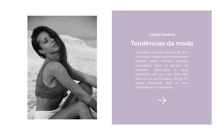 Tendências da moda de praia Maquete do site