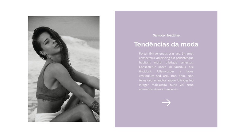 Tendências da moda de praia Modelo de uma página