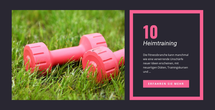 Heimtraining Website-Vorlage