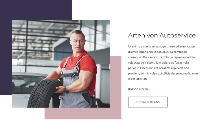 Arten von Autodienstleistungen CSS-Vorlage