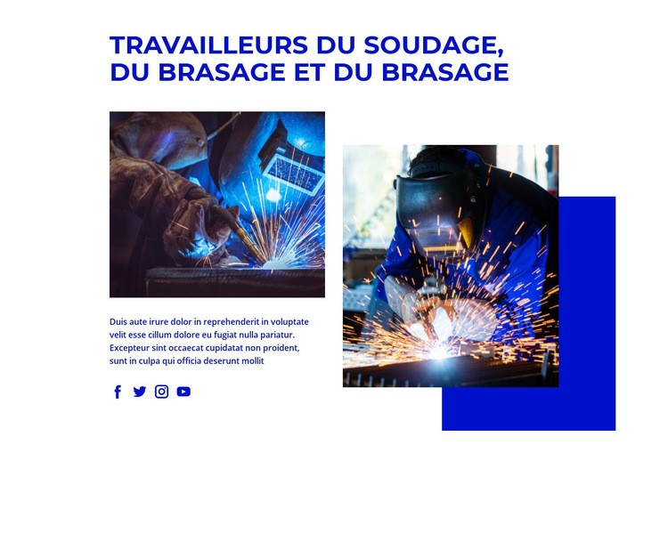 Soudage, brasage et brasage, travailleurs Modèles de constructeur de sites Web