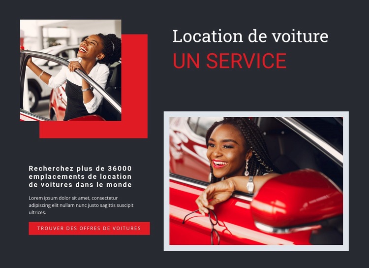 Service de location de voitures Créateur de site Web HTML