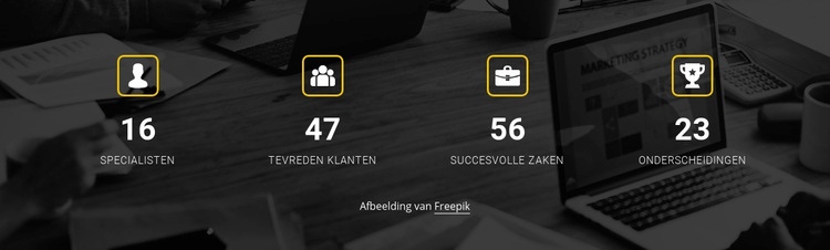 Ontwerp van bedrijfsprestaties Website mockup