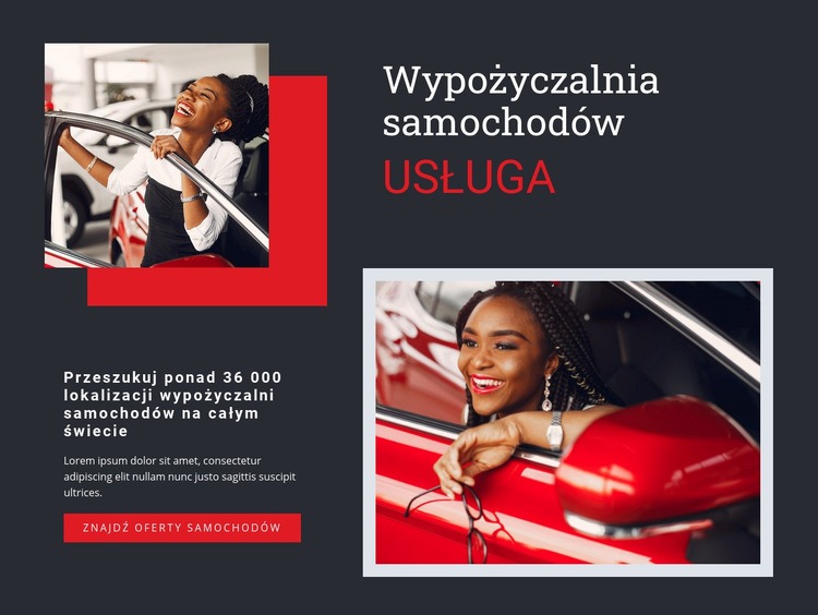 Wypożyczalnia samochodów Szablon HTML