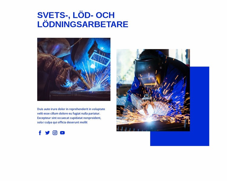 Svetsning, lödning och lödning, arbetare CSS -mall