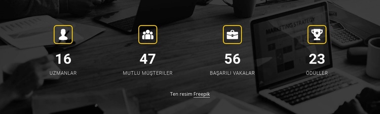 Şirket başarıları tasarımı Web Sitesi Mockup'ı