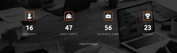 Company achievements design Website Mockup