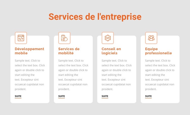 Services aux entreprises Conception de site Web