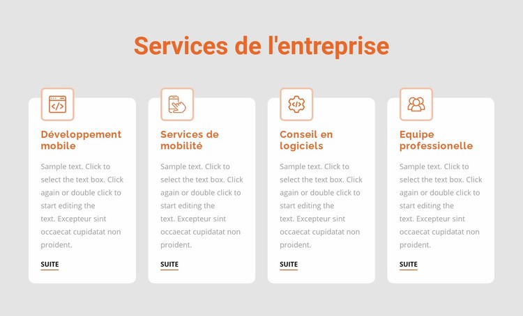 Services aux entreprises Créateur de site Web HTML