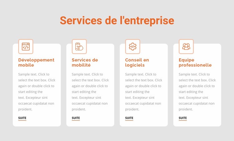 Services aux entreprises Modèle HTML5