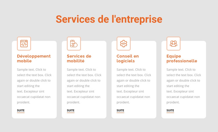 Services aux entreprises Modèle de site Web