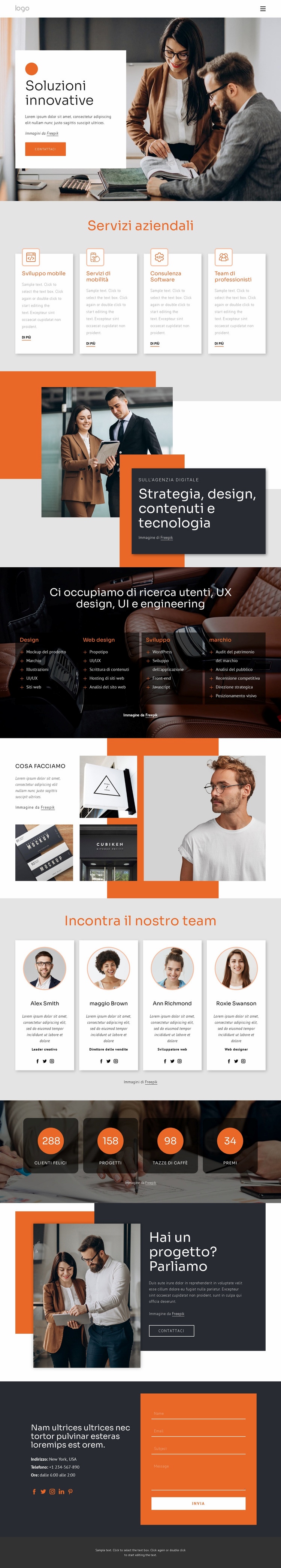 Soluzioni innovative e supporto Mockup del sito web