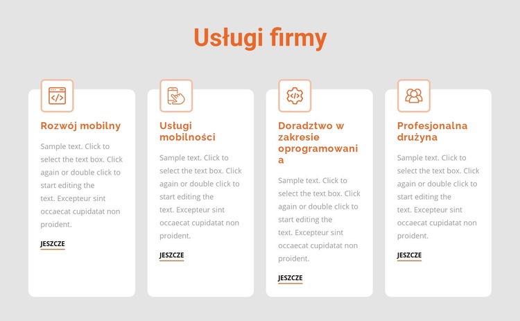 Usługi korporacyjne Szablon jednej strony