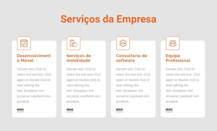 Serviços corporativos Landing Page