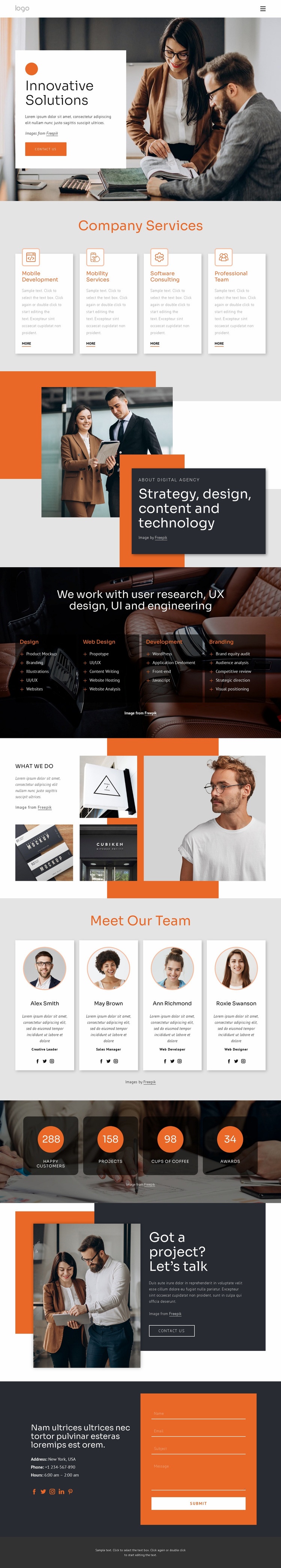 Innovative solutions and support Squarespace Template Alternative