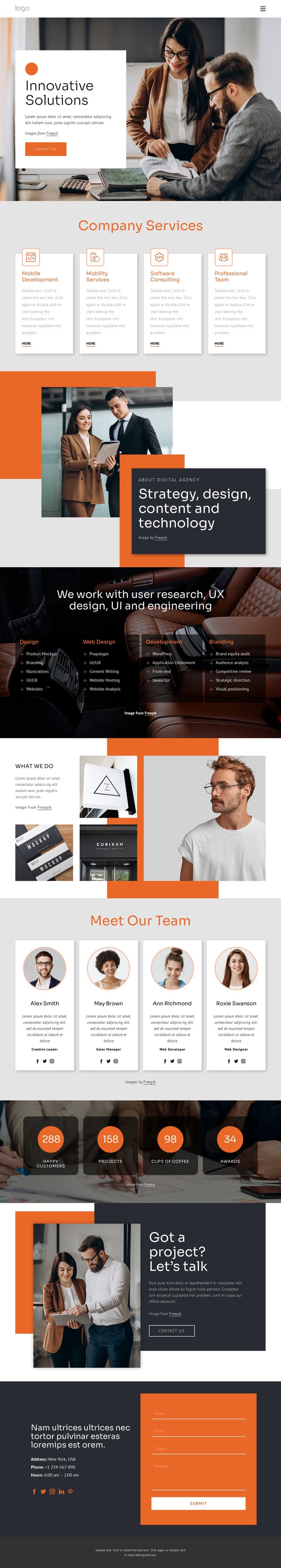 Innovative solutions and support Webflow Template Alternative