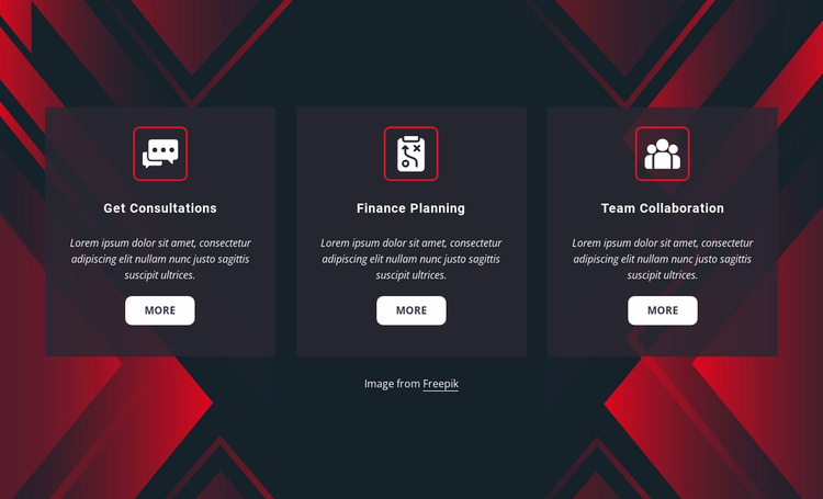 Services on abstract background Landing Page