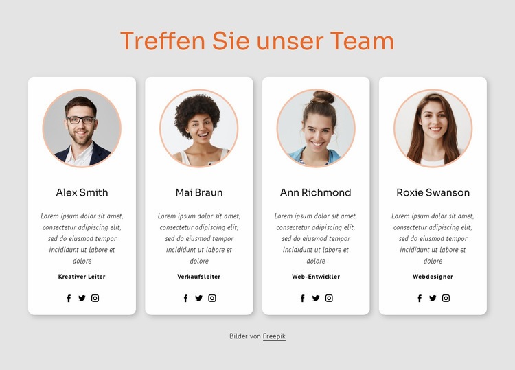 Lernen Sie unser großes Team kennen HTML5-Vorlage