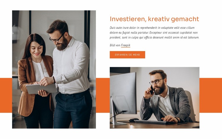 Anlageberatungg Website Builder-Vorlagen