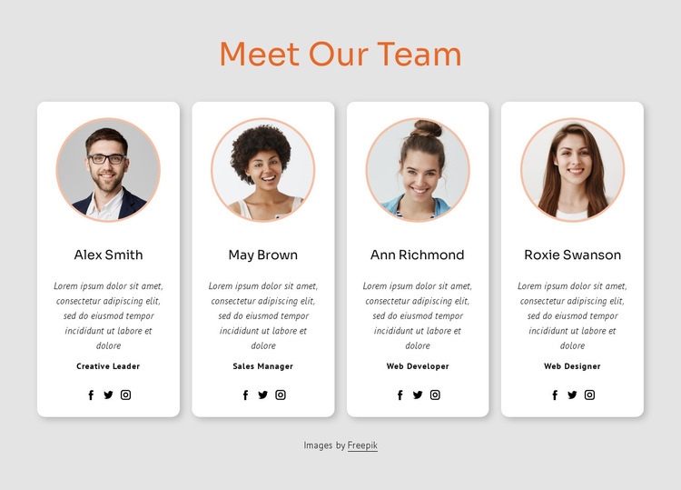 Meet our big team Elementor Template Alternative