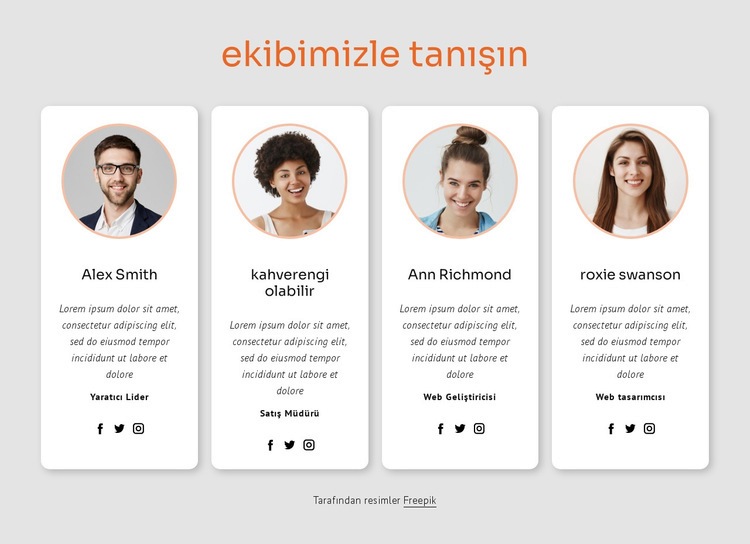 Büyük ekibimizle tanışın Web Sitesi Oluşturucu Şablonları