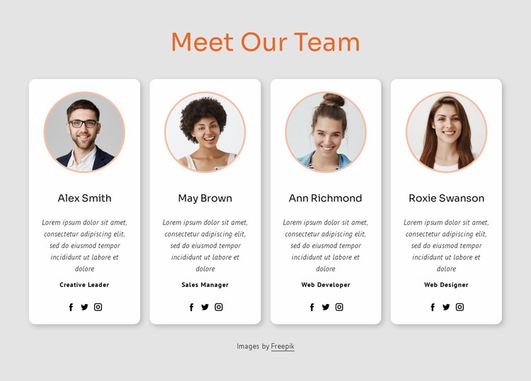 Meet our big team Webflow Template Alternative
