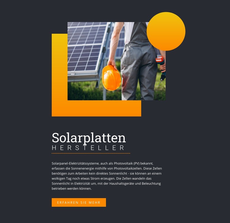 Hersteller von Solarmodulen HTML Website Builder