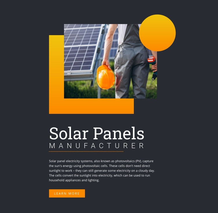 Solar panels manufacturer Elementor Template Alternative