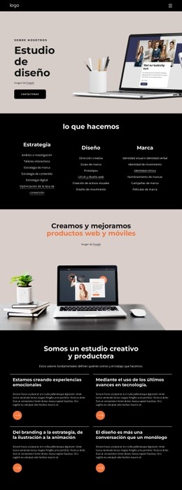 Página De Inicio Del Sitio Web Para Somos Una Empresa Creativa