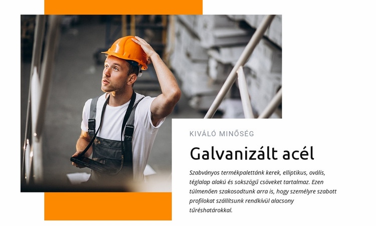 Galvanizált acél HTML Sablon