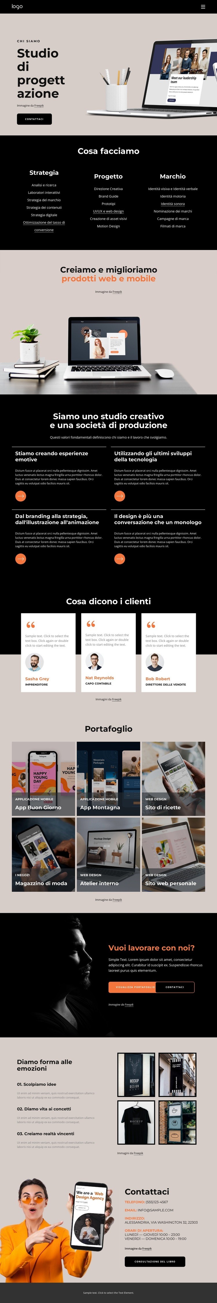 Siamo un'azienda creativa Costruttore di siti web HTML