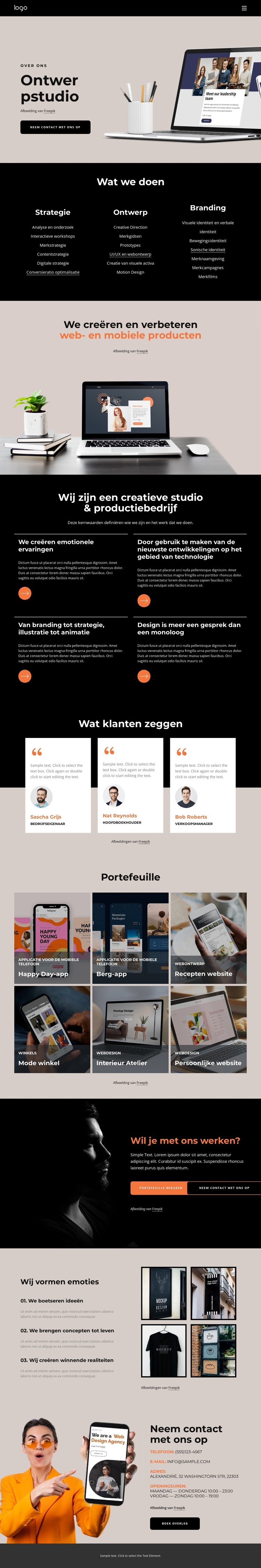 Wij zijn een creatief bedrijf Website ontwerp