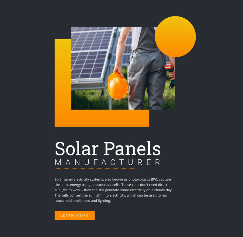 Solar panels manufacturer Squarespace Template Alternative