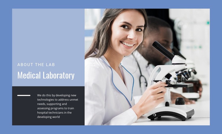 Medicinskt laboratorium Html webbplatsbyggare