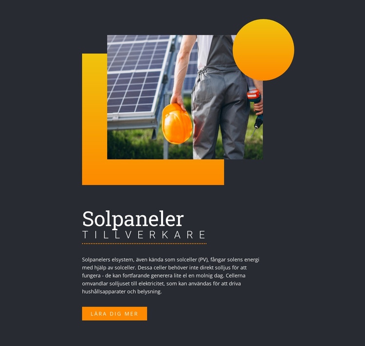 Tillverkare av solpaneler HTML-mall