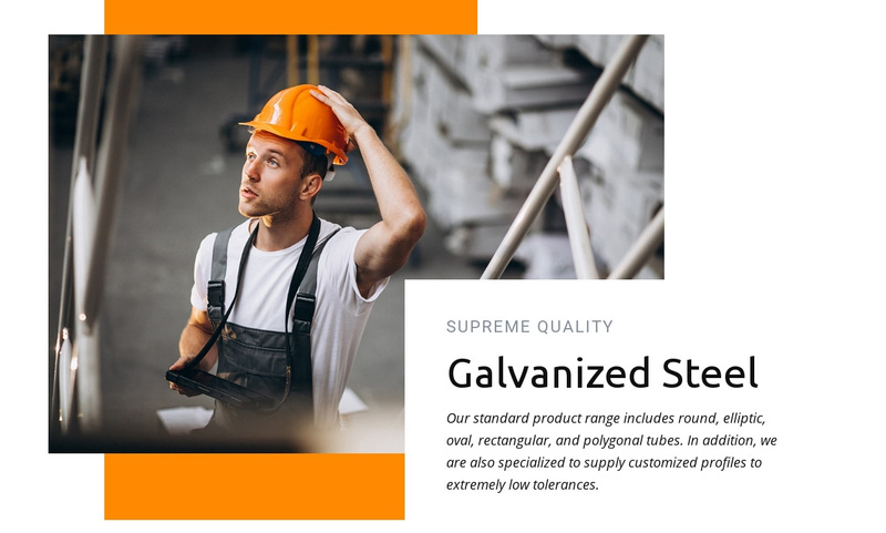 Galvanized steel Web Page Design