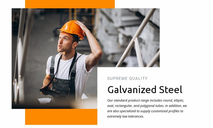 Galvanized steel Webflow Template Alternative
