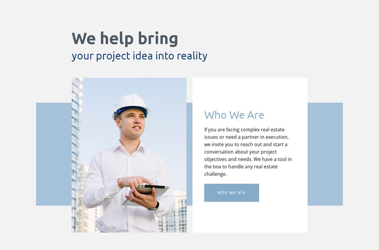 Promítněte myšlenku do reality Html Website Builder