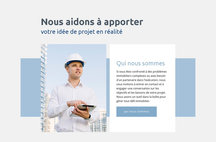 L'idée de projet en réalité Modèle de site Web