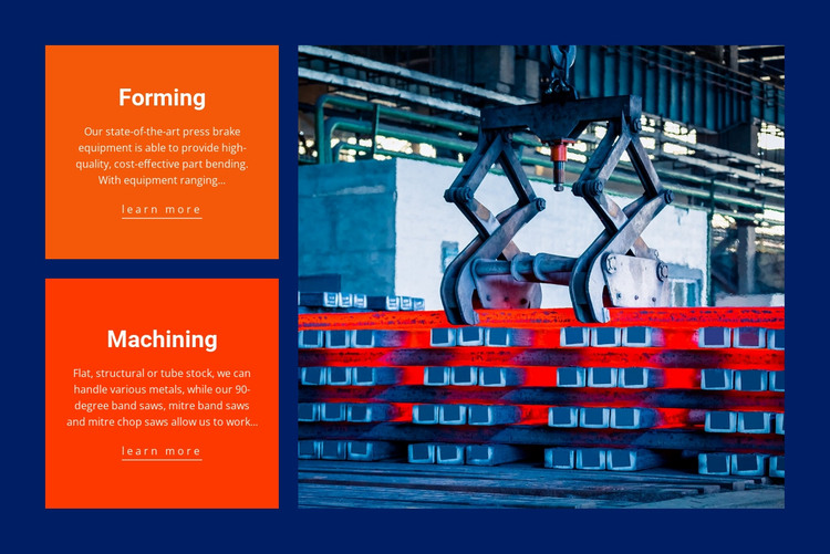 Forming and machining HTML Template