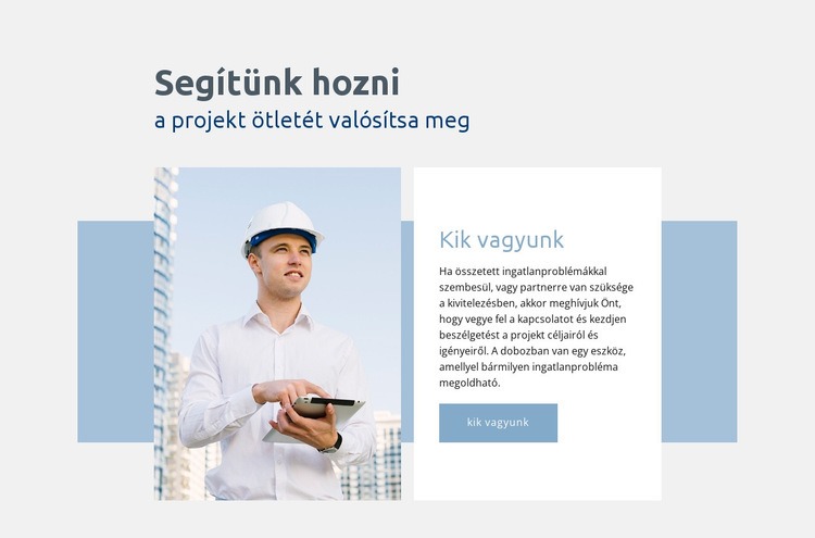 Projekt ötlet megvalósítása Weboldal sablon