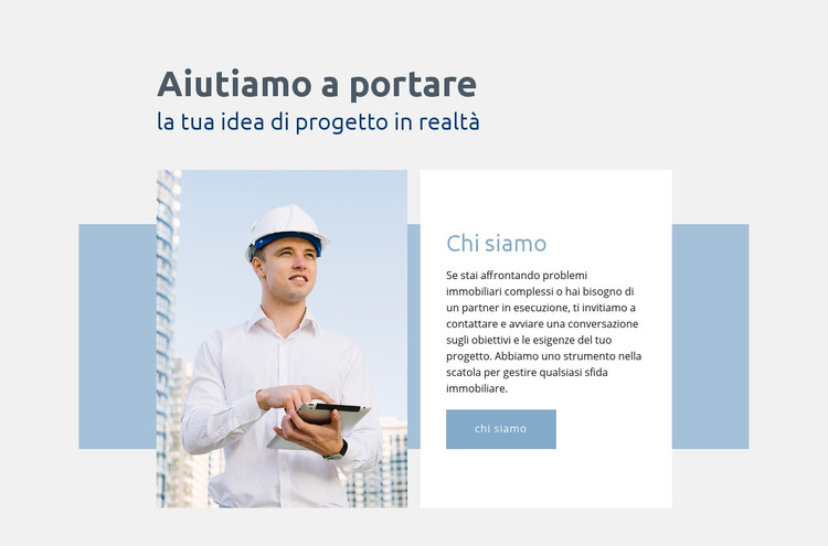 Idea di progetto in realtà Modello HTML