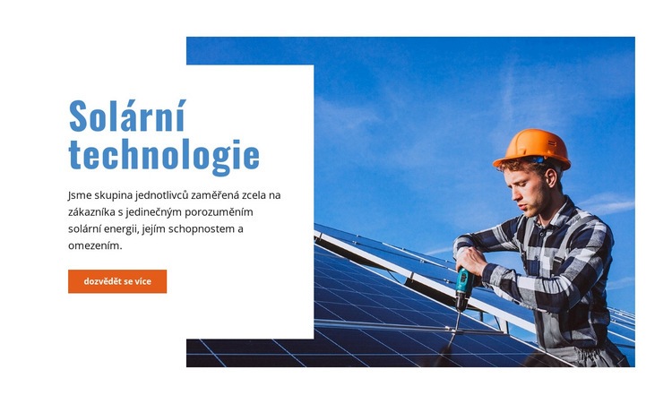 Solární technologie Šablona webové stránky