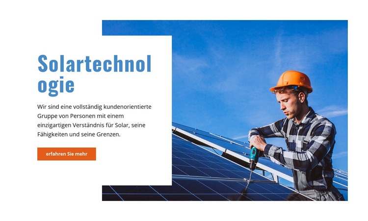 Solartechnologie Eine Seitenvorlage