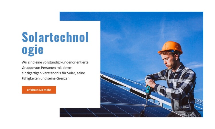 Solartechnologie HTML5-Vorlage
